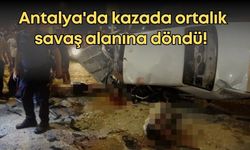 Kazada ortalık savaş alanına döndü! Araçta bulunanlar yola saçıldı
