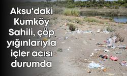 Aksu'daki Kumköy Sahili, çöp yığınlarıyla içler acısı durumda