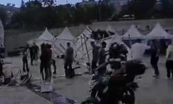 Adana'da kariyer fuarını, rüzgar ve yağış vurdu!