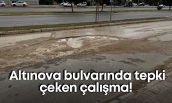 Altınova bulvarında tepki çeken çalışma! Alt yapı tamamlandı, üst yapı açık kaldı