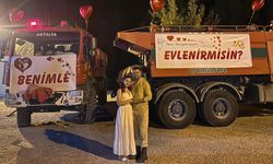 Antalya’da orman işçisi sevdiği kadına arazözlerle evlenme teklifi etti