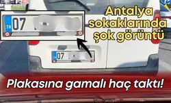 Antalya sokaklarında şok görüntü: Plakasına gamalı haç taktı!