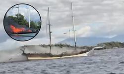 Göcek açıklarında Gulet Tekne alev alev yandı