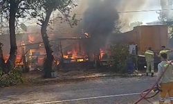 Kemer'de gözlemeci barakasında korkutan yangın