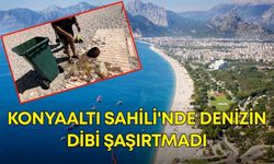 Konyaaltı Sahili'nde denizin dibi şaşırtmadı! Eğitim için daldı, elleri dolu çıktı