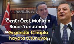 Özgür Özel, Muhittin Böcek'i unutmadı: "94 gündür 14 hapla hayata tutunuyor"