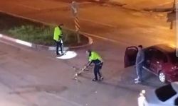 Kaza sonrası polisten mıntıka temizliği