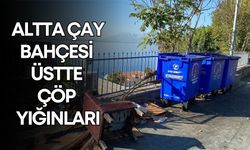 Antalya’da tepki çeken görüntü! Altta çay bahçesi üstte çöp yığınları