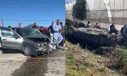 Burdur'da araçlar kafa kafaya çarpıştı