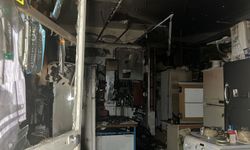 Alanya'da beyaz eşya tamir dükkanında yangın paniği