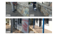 Bodrum'da 6 ayda 29 duvar yazısı silindi