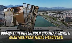 Boğaçayı'ın diplerinden çıkanlar şaşırttı: Anahtarlıktan metal merdivene!