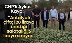 CHP’li Aykut Kaya: “Antalyalı çiftçi 20 liraya ürettiği salatalığı 6 liraya satıyor”