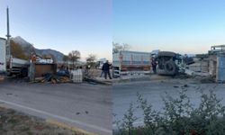 Isparta'da iki TIR kavşakta çarpıştı
