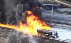 Mersin otoyolunda yakıt tankerinde yangın ve patlama!