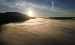 Muğla semalarındaki sis bulutları eşsiz görüntüler oluşturdu