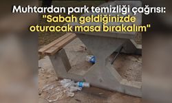 Muhtardan park temizliği çağrısı: "Sabah geldiğinizde oturacak masa bırakalım"