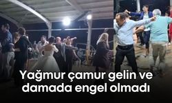 Antalya'da yağmur çamur gelin damada engel olmadı