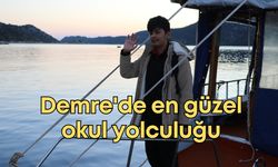 Demre'de en güzel okul yolculuğu: Sadece onun için tekne maviliklere açılıyor