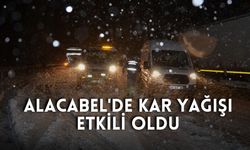 Alacabel'de kar yağışı etkili oldu