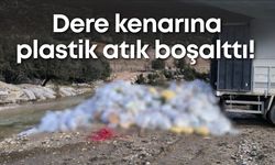 Dere kenarına plastik atık boşalttı!