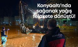 Konyaaltı’nda sağanak yağış felakete dönüştü!