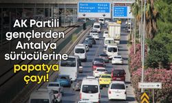 AK Partili gençler kilitlenen Antalya trafiği için sahada: Sürücülere papatya çayı!