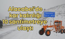 Alacabel’de kar kalınlığı 10 santimetreye ulaştı