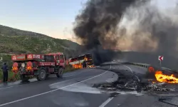 Konya-Antalya karayolunda otobüs yangını ormana sıçradı!