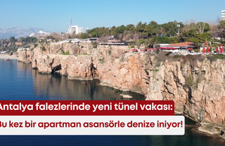 Antalya falezlerinde yeni tünel vakası: Bu kez bir apartman asansörle denize iniyor!