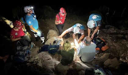 Likya Yolu'nda mahsur kalan 3 kişiye kurtarma operasyonu