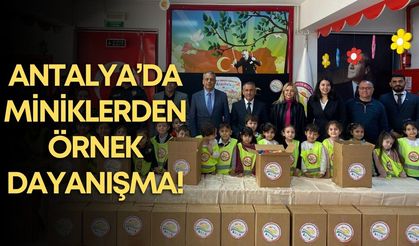 Antalya’da miniklerden dayanışma örneği: Onlarca gıda kolisi hazırladılar