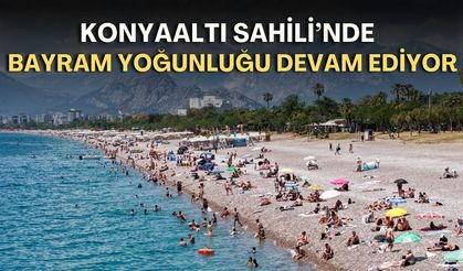 Konyaaltı Sahili’nde bayram yoğunluğu devam ediyor