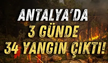 Antalya'da 3 günde 34 yangın çıktı! Alevler 8 ilçeyi etkiledi