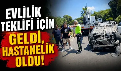 Manavgat'ta aşk yolunda kaza yaptı! Yüzüğü bulmadan ambulansa binmedi