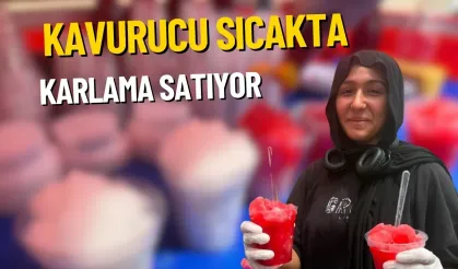 Serik'te liseli kızdan azim dersi: Kavurucu sıcakta karlama satıyor