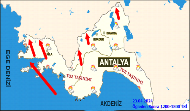 Antalya Hava Durumu: 23 Nisan Salı günü ilçelerde detaylı hava durumu...