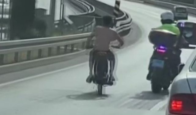 Alanya’da ‘dur’ ihtarına uymayan sürücü motosikletini polisin üzerine sürdü