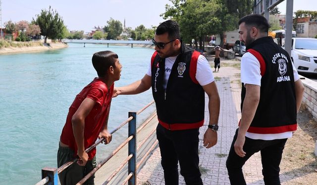 Adana’da kanala giren çocuktan polisi şok öden sözler