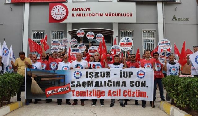 Antalya Eğitim Bir Sen, “emek sömürüsü”nü protesto etti