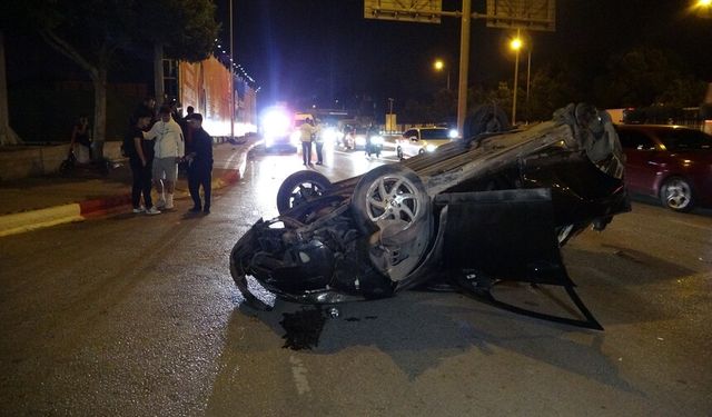 Emanet araçla takla attılar, burunları bile kanamadı