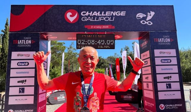 76'sında şampiyon: "Demir Adam" Ali Bıdı'dan Triatlon zaferi