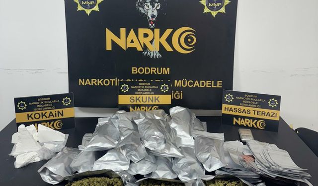 Turizm merkezi Bodrum'da evde yasak madde ele geçirildi
