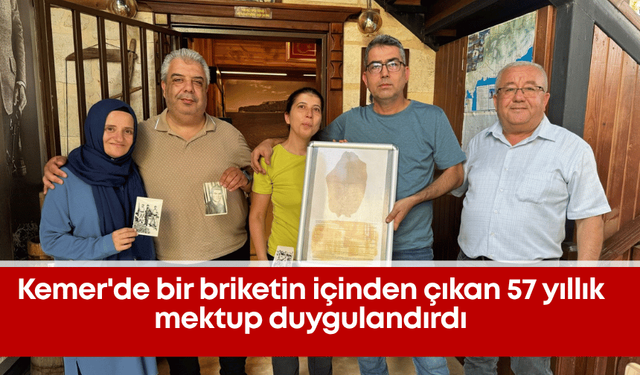 Kemer'de bir briketin içinden çıkan 57 yıllık mektup duygulandırdı