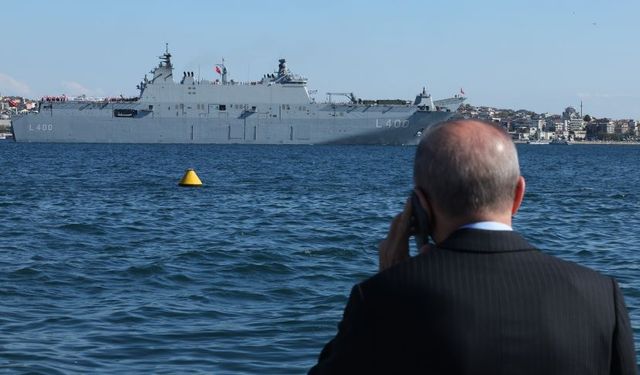 Cumhurbaşkanı Erdoğan TCG Alanya gemisini işte böyle takip etti