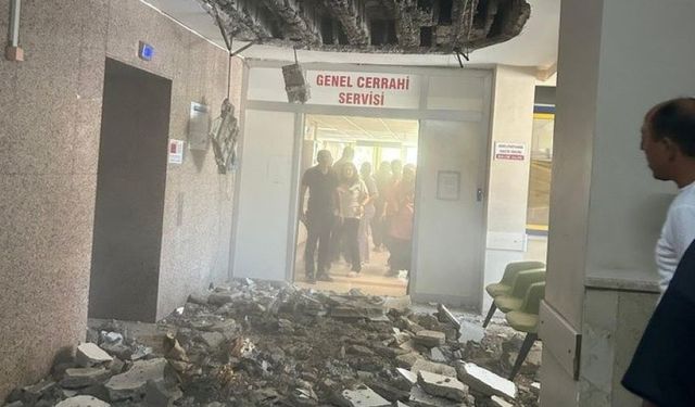 Denizli Devlet Hastanesi'nin tavanı çöktü!