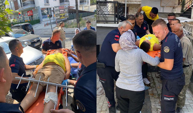 Isparta'da demir korkuluğa saplanan çocuk hastaneye kaldırıldı