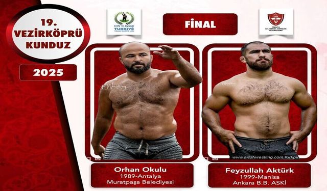 Vezirköprü'de başpehlivan Feyzullah Aktürk oldu