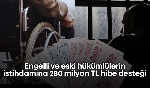Engelli ve eski hükümlülerin istihdamına 280 milyon TL hibe desteği