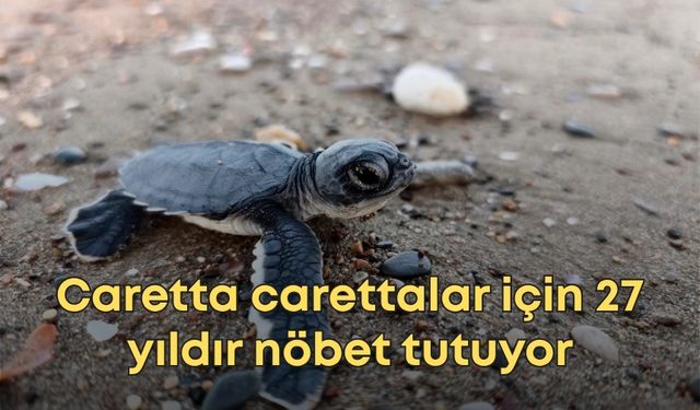 Caretta carettalar için 27 yıldır nöbet tutuyor